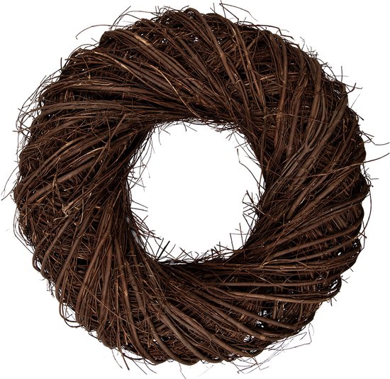 Clayre & Eef Krans Ø 50x13 cm Bruin Rotan