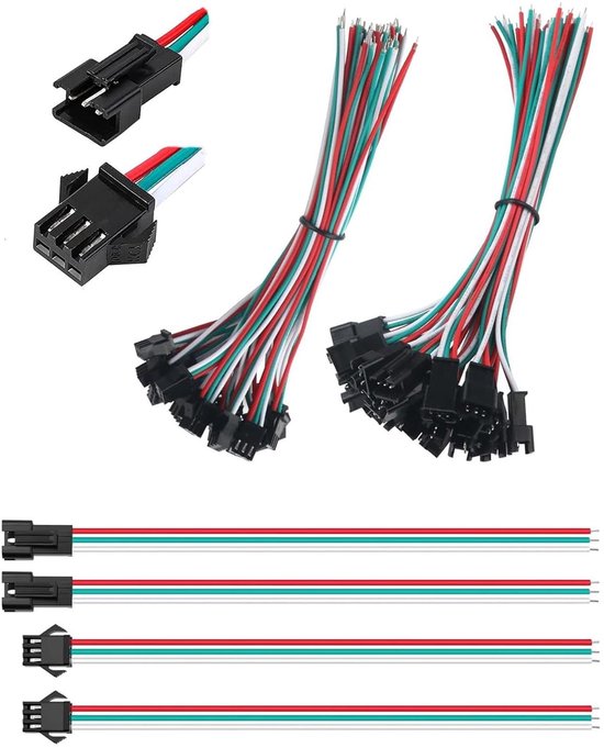 Chanzon Micro JST 1,25 10/15/20 cm 2-poliger Stecker 30 Paare 10cm Stecker und Buchse 60 Stück 1