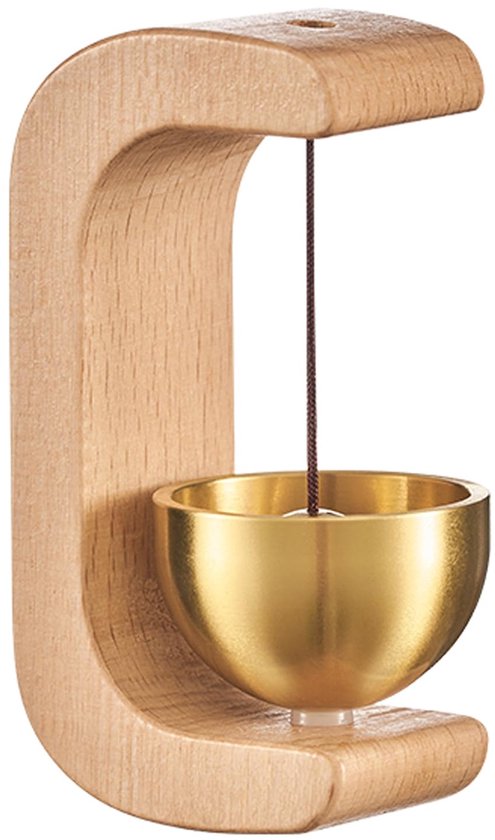 Draadloze Deurbel—Draadloos—Deur Bel—Deurbellen—Wireless doorbell—Deurbel—Magnetische bel—Vintage houten windgong—Met koperen bel—Dopamine Decor—Draadloze zelfklevende bel, geschikt voor veranda's, muren, tuinen, winkels, housewarmingcadeaus