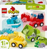 LEGO® DUPLO® Mes Premiers Véhicules Créatifs Jouet Éducatif avec Petite Voiture, Hélicoptère, Camion Benne et Camion de Pompiers - Cadeau pour Enfants À Partir de 18 Mois - 10474