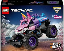 LEGO® Technic Monster Jam™ Sparkle Smash™ Pull-Back - Eenhoorn Monstertruck - Bouwspeelgoed voor Jongens en Meisjes Vanaf 7 Jaar - Verjaardagscadeau voor Autoliefhebbers - 42220