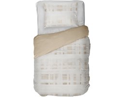 Kayori Daise Dekbedovertrek Katoensatijn - 140x200-220 + 1 sloop - Eenpersoons - Zacht, Ademend & Vochtregulerend - Offwhite