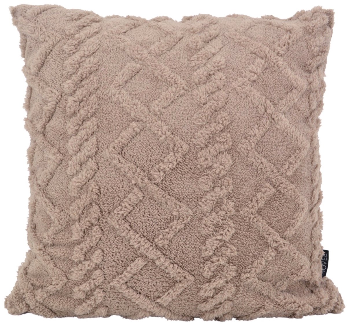 NOVÉE Furry Cross Taupe Kussenhoes | 45 x 45 cm | Polyester