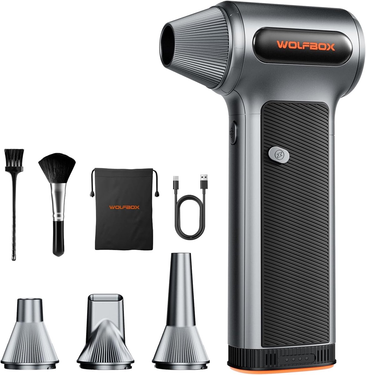 Wolfbox MF200 Air Duster Draadloos - Oplaadbaar 6000mAh - 150.000 RPM - Perslucht - Compressed Air - Stofreiniger - Luchtblazer - Perslucht - Turbo Fan