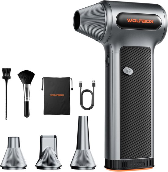 Wolfbox MF200 Air Duster Draadloos - Oplaadbaar 6000mAh - 150.000 RPM - Perslucht - Compressed Air - Stofreiniger - Luchtblazer - Perslucht - Turbo Fan