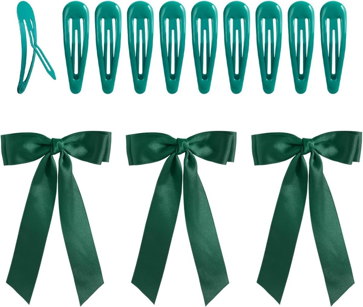Cosensi - Groene eendenbill haarclips voor dames - Set van 10 stuks