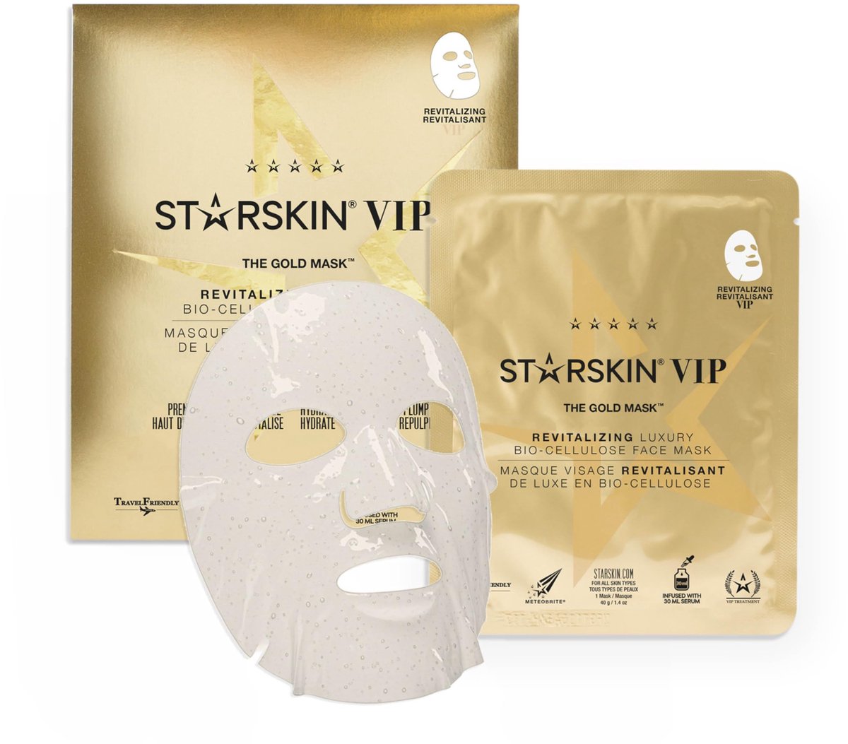 Starskin VIP - The Gold Mask Revitalizing Luxury Bio-Cellulose Face Mask
