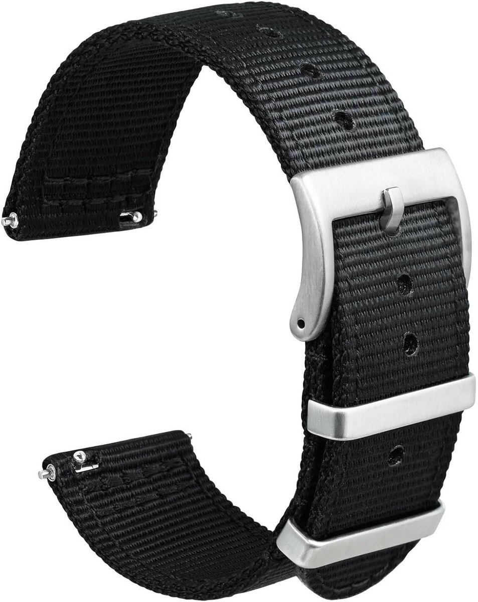 Cosensi - Nylon horlogeband met metalen lus - Quick Release - Dubbellaags geweven - Duurzaam