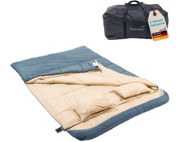 Skandika dubbelslaapzak Oppdal 230 - Rechthoekige slaapzak voor volwassenen, 230 × 160 cm, voor 2 personen, 3 seizoenen, tot 7 °C | compact, licht, rechthoekig, warm | outdoor, kamperen, wandelen