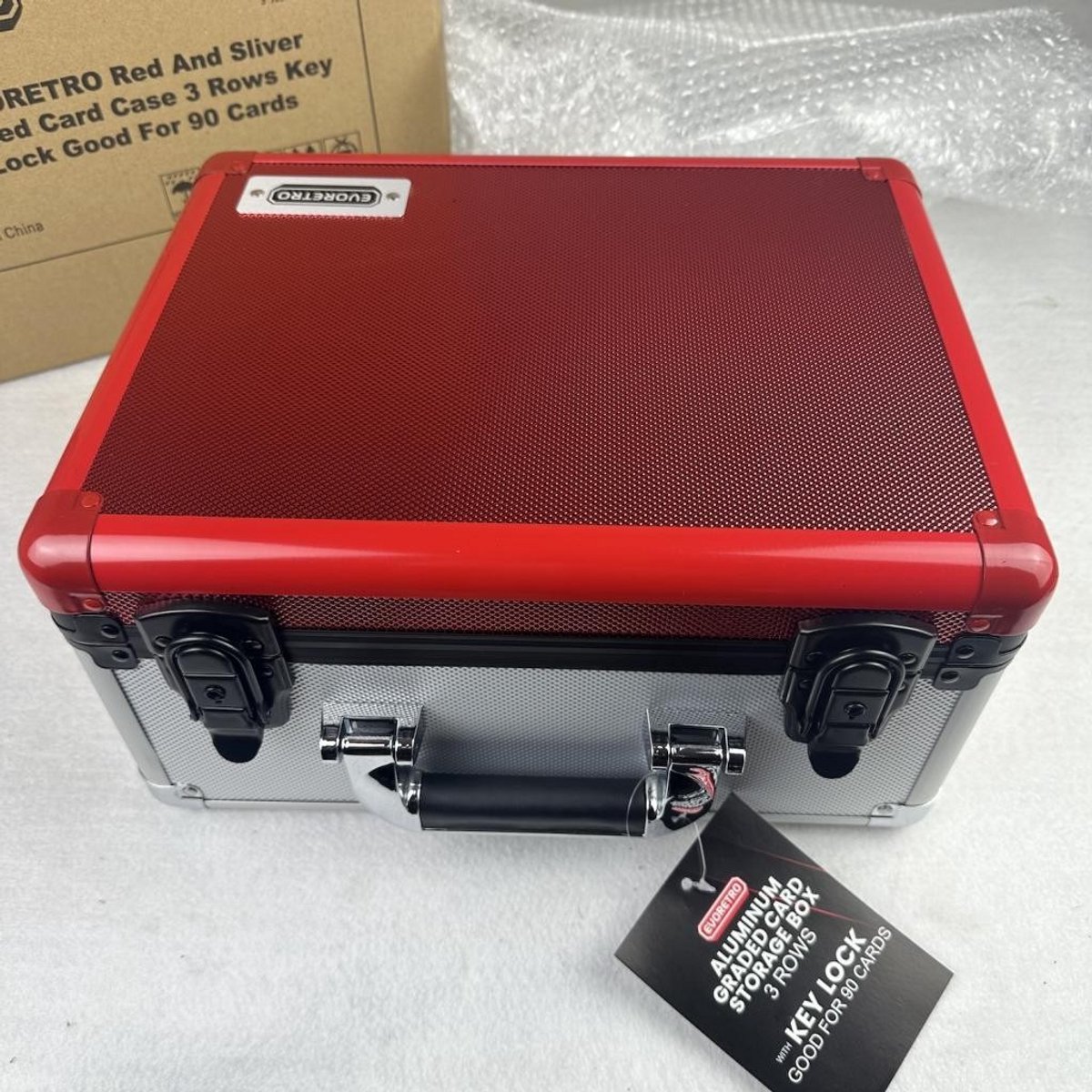 EVORETRO - Graded Card Storage Box Red and Silver voor 90 Cards