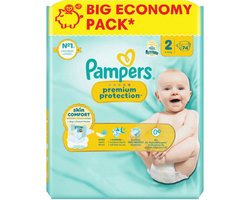 Pampers Premium Protection Luiers Maat 2 (4-8 kg) - 2 x 74 stuks - Voordeelverpakking