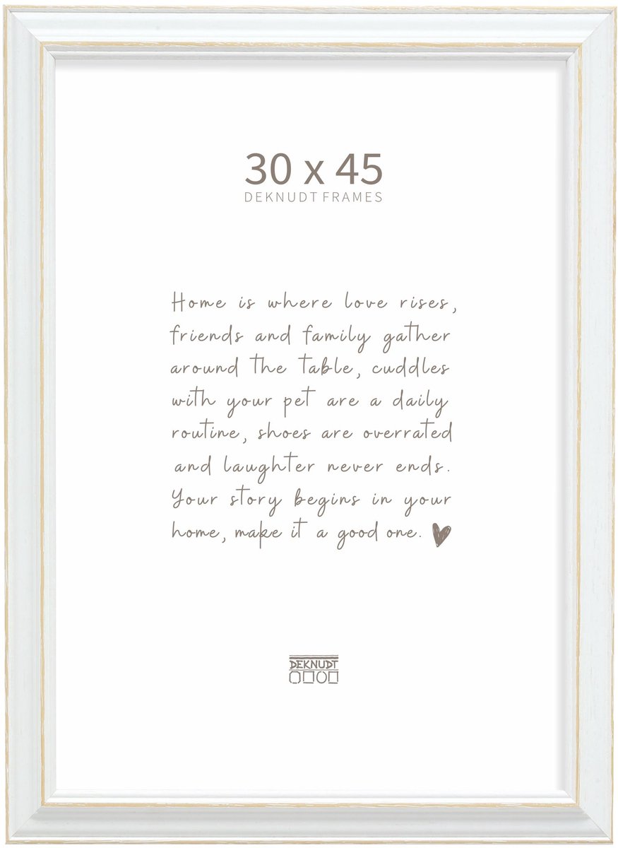 Deknudt Frames fotolijst S221H1 - wit met naturel accent - 30x45 cm