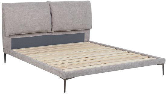 Lit Maison Céphy 160 x 200 cm - Tissu - Gris marbré - RIMOTA par Maison Céphy L 178 cm x H 104 cm x P 216 cm