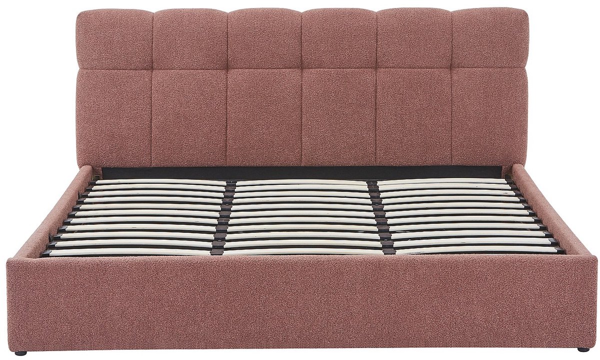 Vente-unique Bed met opbergruimte stof terracotta 180 x 200 cm (Super King Size Bed)