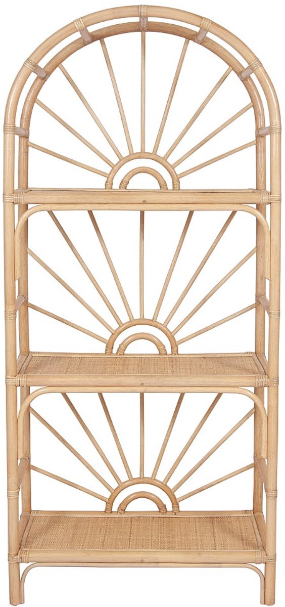 Vente-unique Rek met 3 planken van riet - Naturel - NEMERI