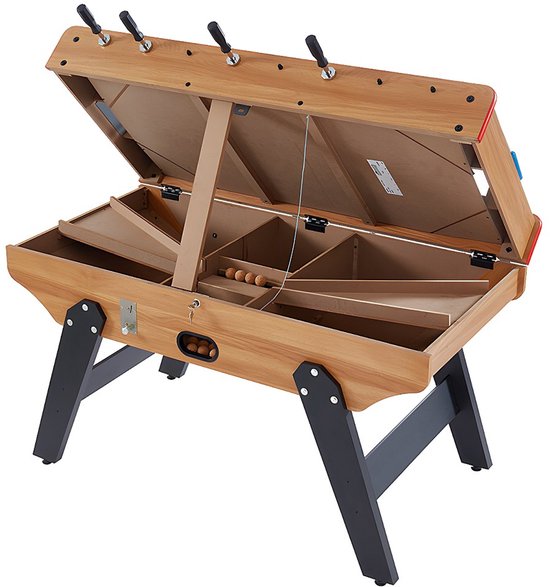 Tafelvoetbal met muntautomaat HENRY van mdf - L153 x B77,6 x H96 cm - Eikenkleur L 153 cm x H 96 cm x D 77.6 cm — afbeelding 4