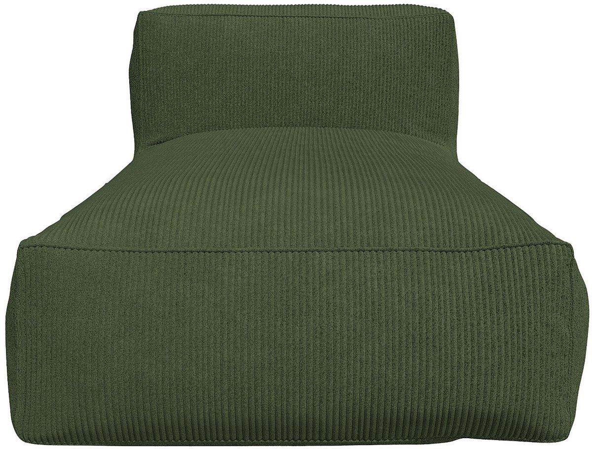 Vente-unique Chaise longue van groen ribfluweel NOUMARA
