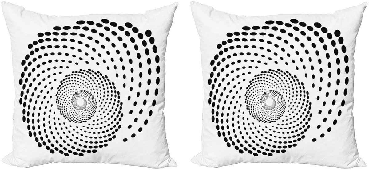 ABAKUHAUS Spiers Kussenhoes – 2x50x50 cm – dubbelzijdig bedrukt – zwart-wit