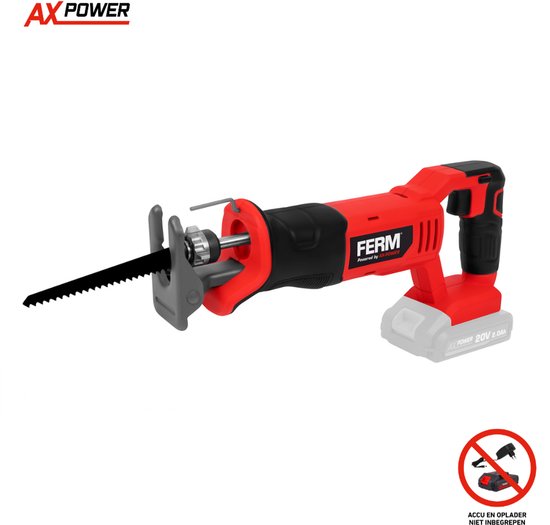 FERM - AX-POWER - RSM1024 - Accu - Reciprozaag - 20V - inclusief - 3 zaagbladen - Snelwisselsysteem - Zonder accu en zonder lader - Uitwisselbaar met FX-POWER platform - Draadloze - takkenzaag - Reciprocating saw