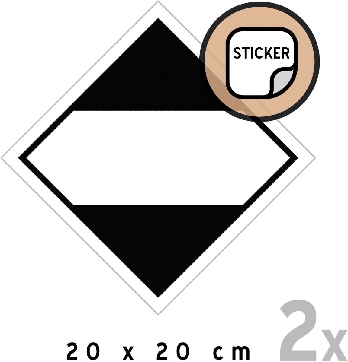Pictogram/ stickers (2x) | Gevarenetiket gelimiteerde hoeveelheden | 20 x 20 cm | Gevaarlijke stoffen | Gevaar | ADR | Verzending | Logistiek | Etiket | Transport | Sticker | 2 stuks