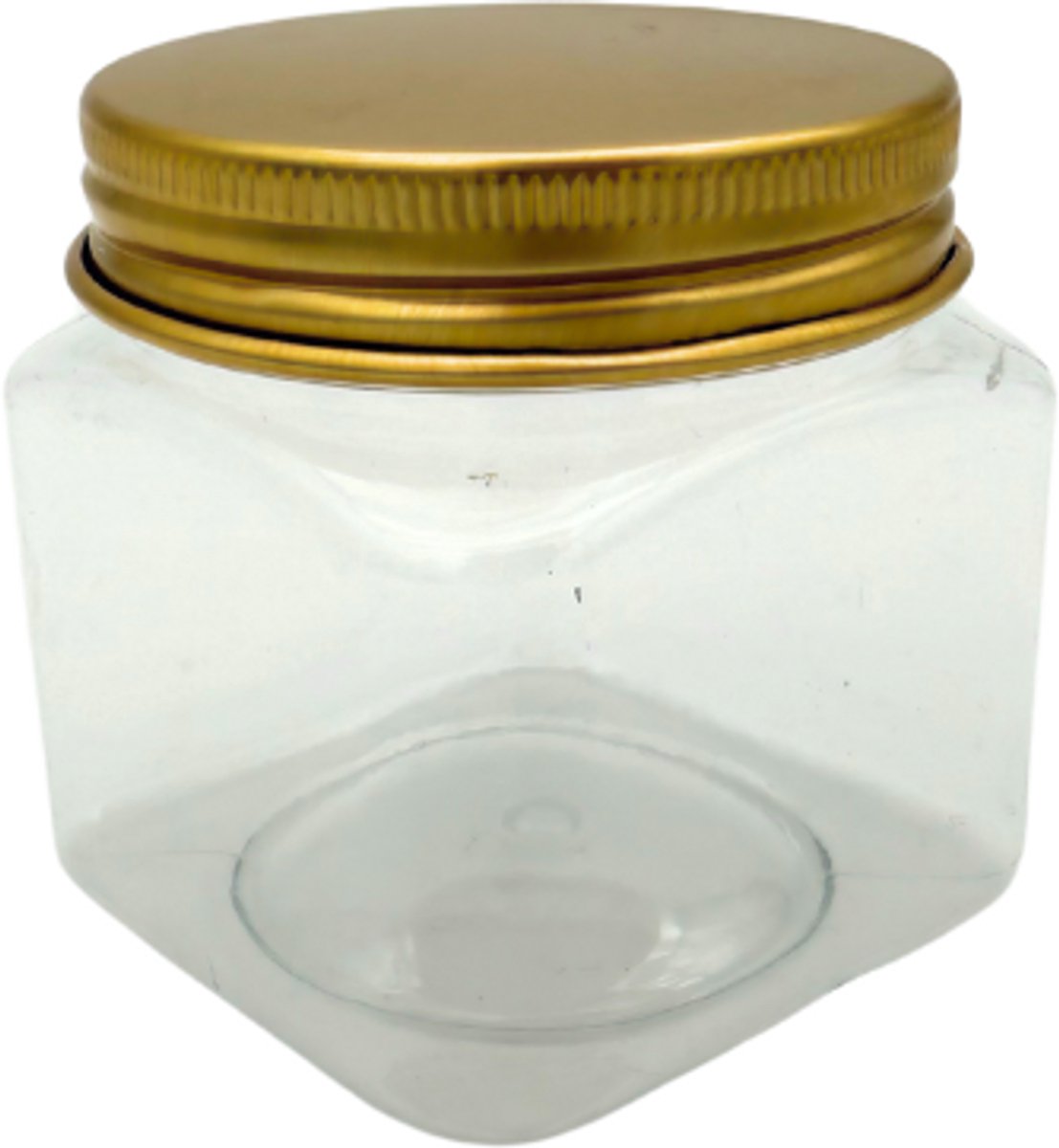 Plastic Potjes Vierkant met gouden deksel - 5x5x5cm - 12 stuks