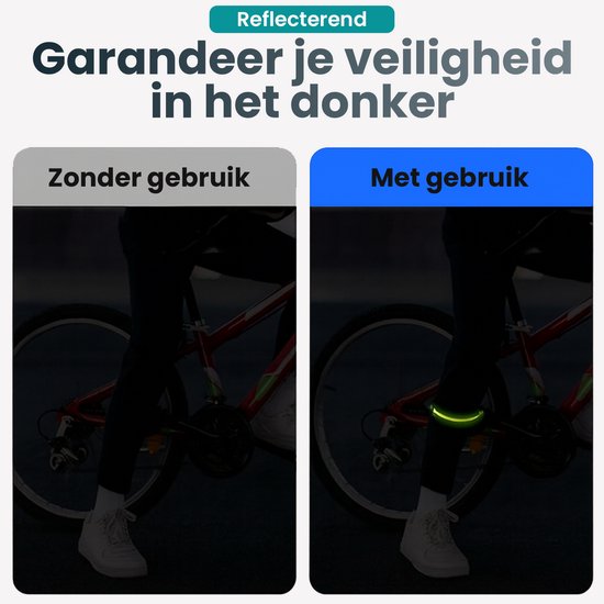 Mamosta® Broekklemmen - 2 Stuks - Reflecterende Fietsbroekclip - Universele Fietsbroekclip - Broekklem voor op de Fiets - Geschikt Voor Fietsen in het Donker - Wandelen - Groen van Merkloos — afbeelding 4