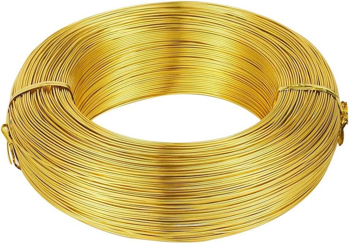 Cosensi - Aluminiumdraad 22 Gauge Buigbaar Metaaldraad Goud voor Sieraden Maken en Diy Ambachten