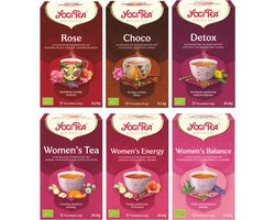 Yogi Tea - De 6 Lievelingssmaken van de Vrouw - Cafeïnevrij Biologische Kruidenthee - Women's Favorite - 6 Pakjes van 17 Theezakjes