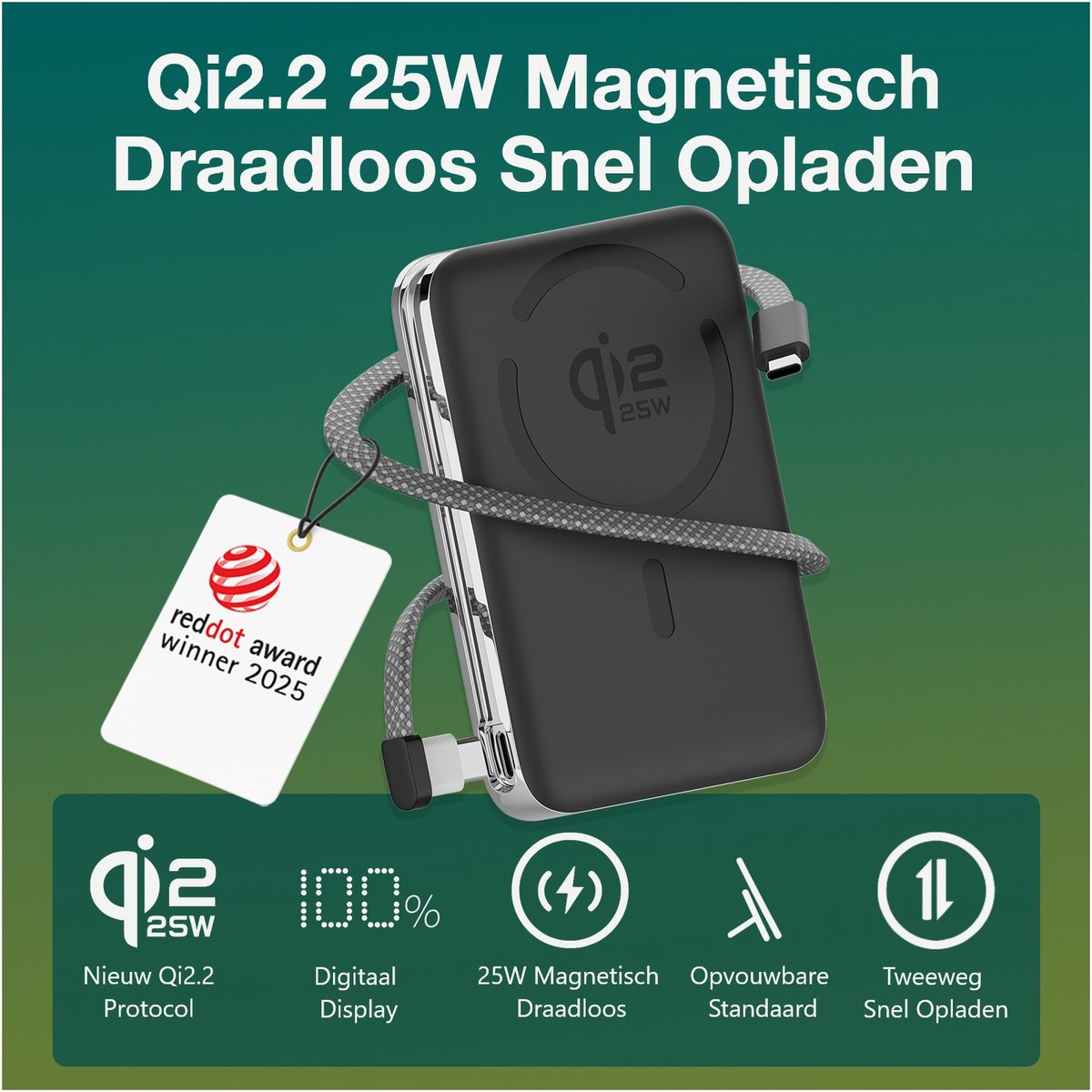 WanderS Magnetische Powerbank Qi2.2 25W (EAN: ...8410) - afbeelding 2