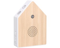 Vogelgeluiden Huisje - Vogelhuisje Met Geluid - Met Bewegingsmelder - Aanpasbaar Volume - 10,8 x 3,7 x 15 cm - 4 Natuurlijke Vogel - Timer - Vogelhuisje - Sensor - Toilet, Badkamer, gang, kantoor - Geweldig Cadeau voor Vrouw & Man - Bruin Deluxe