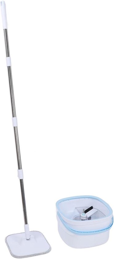 360° draaibare dweil en emmer met 3 wasbare microvezelpads, scheiding