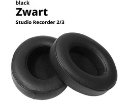 Oorkussens van echt leer, Geschikt voor Beats Studio 2.0/Studio 3.0, zwart.