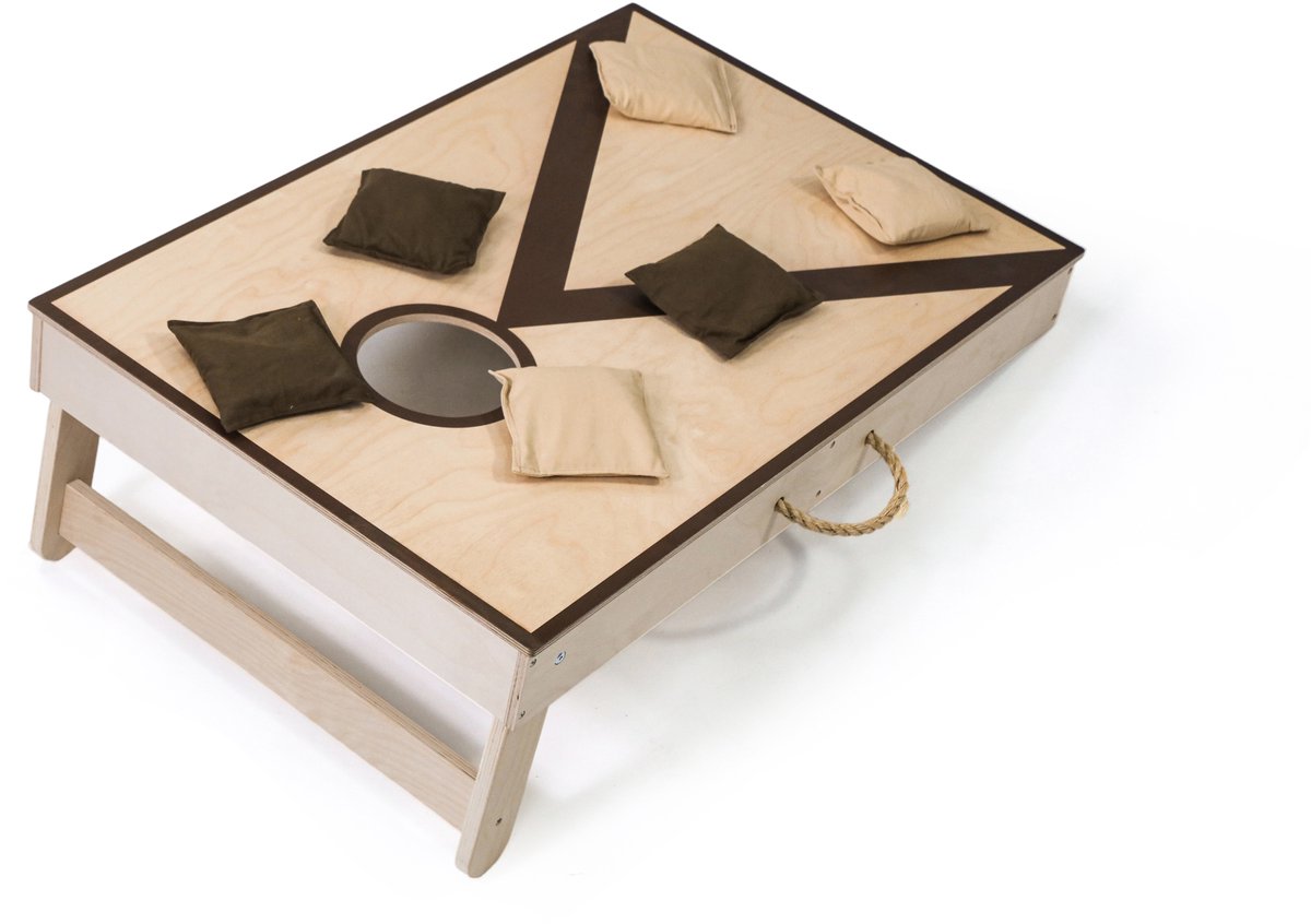 Cornhole – Enkel Bord – 90 x 60 cm – Pine/Birchwood – Inclusief 2 x 4 Zakjes – Outdoor Gooispel & Behendigheidsspel – Engelhart — afbeelding 9