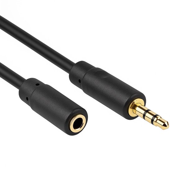 Câble d'extension Jack | 3,5 mm | 5 mètres | Noir | Allteq