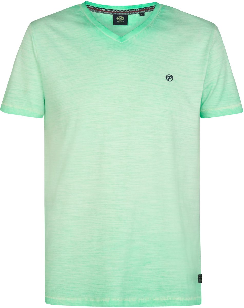 Petrol Industries - Heren T-shirt met V-hals PolarisSur - Groen - Maat XXL