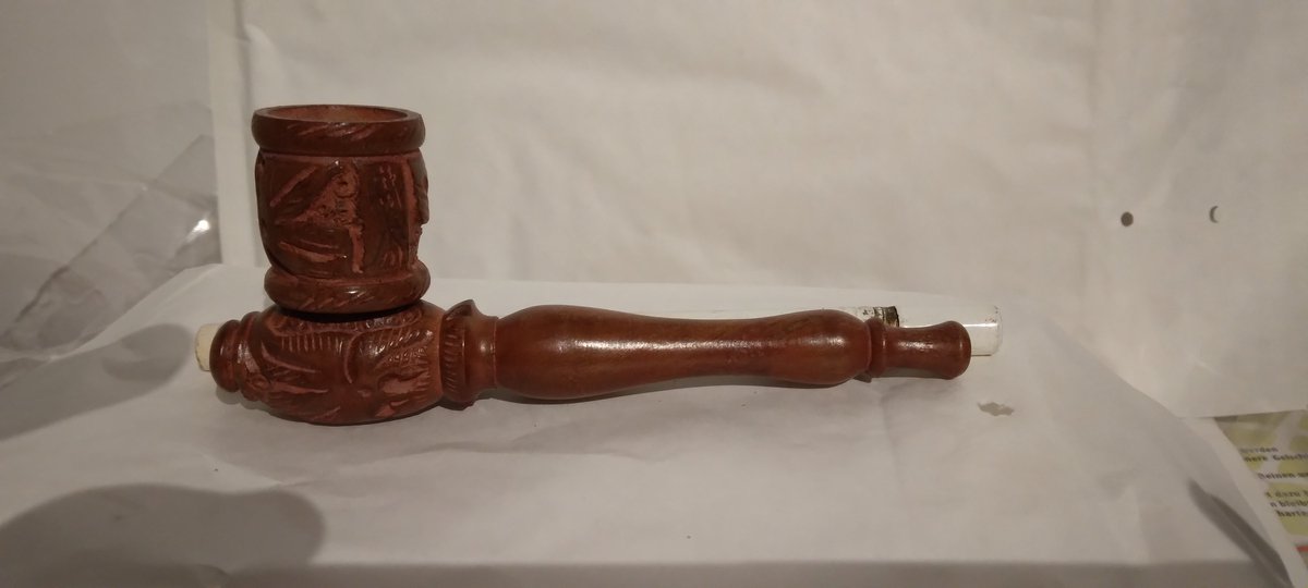 Houten Pijp Leaf Carved Decorative Decoratieve Culture Wooden Pipe 12 cm