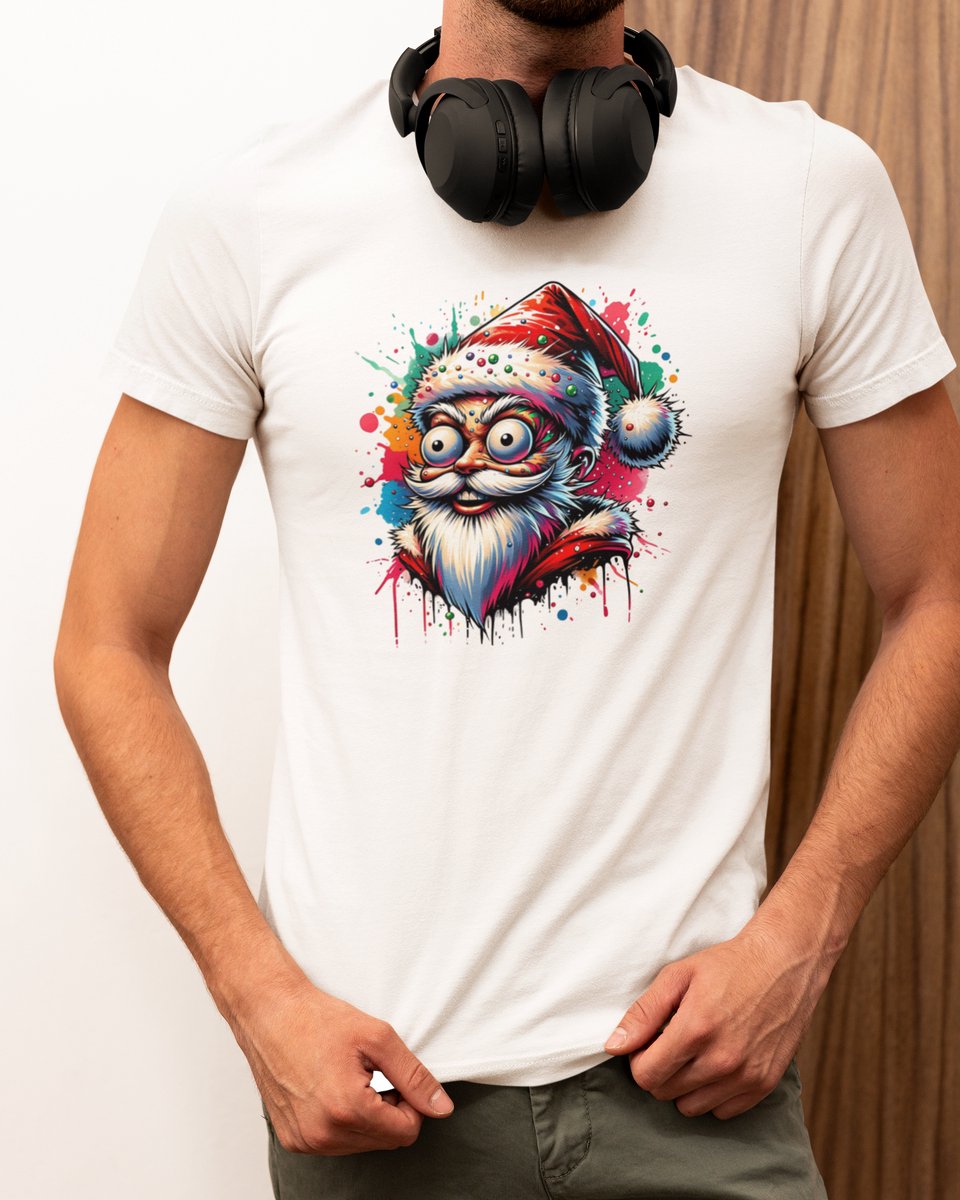 Psycho Santa - Kerst T-shirt Wit - Grappig T-shirt - Maat M - Kerst Cadeau Mannen - Limited Edition