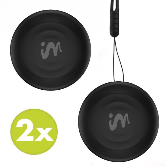 imoshion Mini Tag - Bluetooth Tracker Geschikt voor iOS Find My / Zoek Mijn - Tracker Hond / Kat - 2 pack - Zwart
