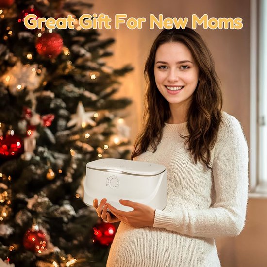 Baby doekjes warmer - met nachtlampje en temperatuurweergave - Met kinderslot - 3 temperatuurstanden - milieuvriendelijk en energiebesparend - houdt doekjes vochtig en fris - universele USB-interface - 23*15,6*12cm - wit — afbeelding 4