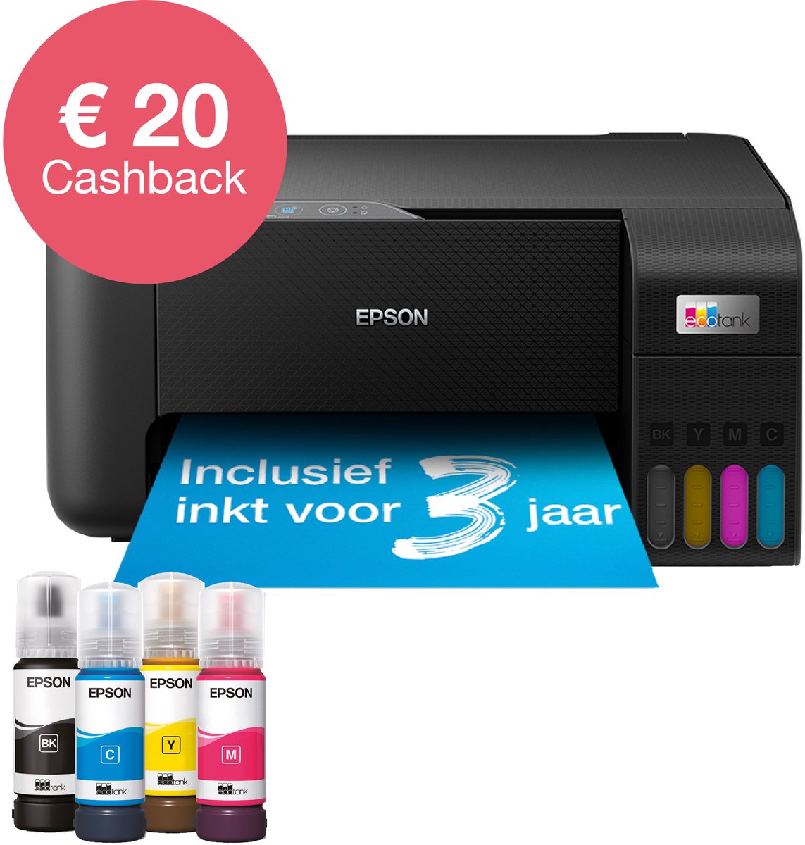 Epson EcoTank ET-2865 A4 multifunctionele Wi-Fi-printer met inkttank all-in-one printer Scannen, Kopiëren, Wi-Fi, inclusief tot 3 jaar inkt