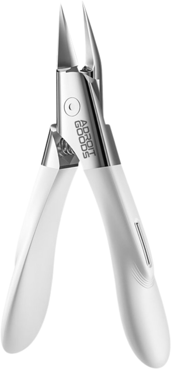 AdroitGoods Professionele RVS Precisie Nageltang – Innovatief 30° HawkBill Ontwerp voor Diepe Nagelverzorging - Nagelknipper - Wit