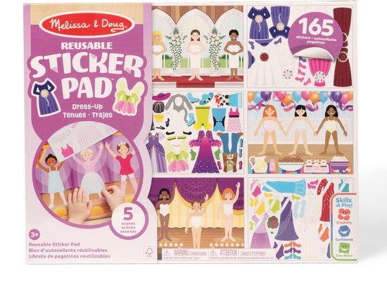 Melissa & Doug – Livre d'autocollants réutilisables – Habillage – 165 autocollants