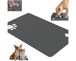 1 stuk - Voedermat voor huisdieren - Absorberende hondenmat - 30 x 45 cm - Voor voer- en waterbakken - Hondenaccessoires - zwart - Huisdierbenodigdheden - Vlekbestendig snel drogende drinkmat voor honden