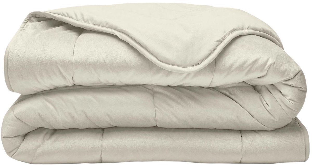 Droomtextiel All-In One Lazy Velvet Dekbed Zonder Overtrek - 240x200 cm - Crème