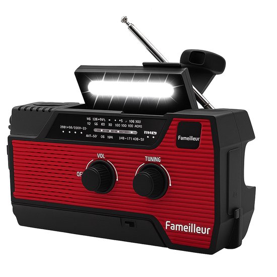 SolarPower™ Pro | Noodradio, Zaklamp, Leeslamp, Kompas & SOS