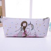 Zeemeermin en Eenhoorn etui, Mermaid and Unicorn pennenmap, make-up opslag, school, etui voor pennen, potloden, stiften en overige schoolspullen, luxe pennen etui, 20x10x5cm.