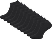 Marco Rossi 10 paires de Chaussettes basses - Chaussettes basses - Chaussettes basses - Zwart - Femme et Homme - Katoen - Taille 43-46