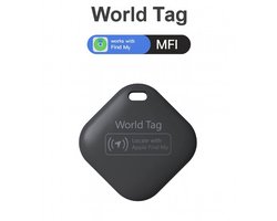 Mini GPS Tracker – Live Locatie via Find My (iOS) – Geschikt voor Apple-iPhone , Niet Geschikt voor Android – Sleutelzoeker & Tracker voor Fiets, Scooter, Auto, Koffer, Hond – Zwart – Inclusief Batterij