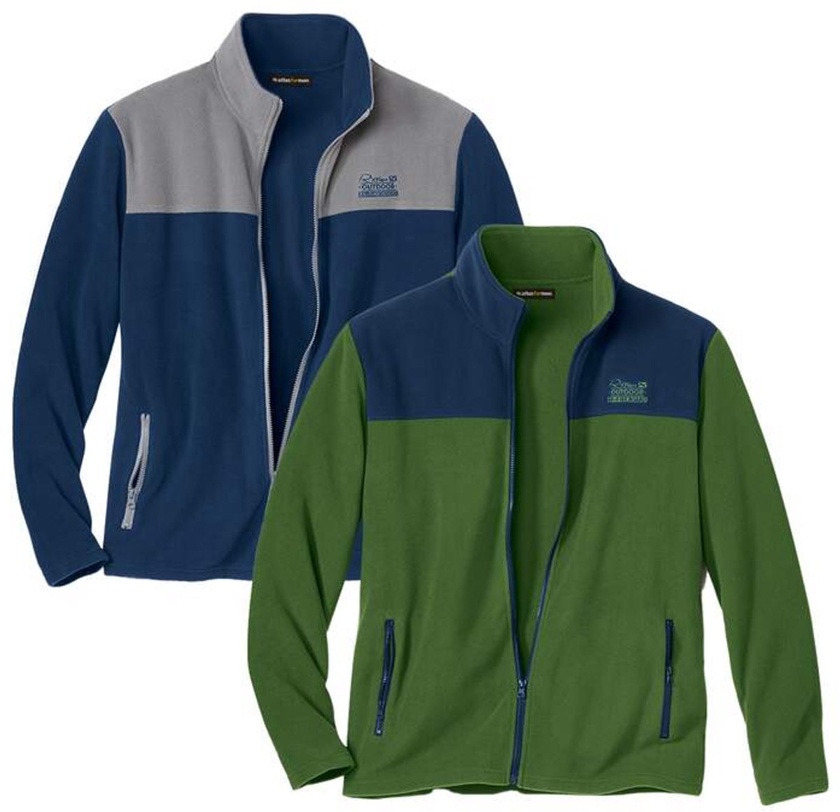 ATLAS FOR MEN - Set van 2 fleecevesten met rits - Heren - Verkrijgbaar in grote maten - M