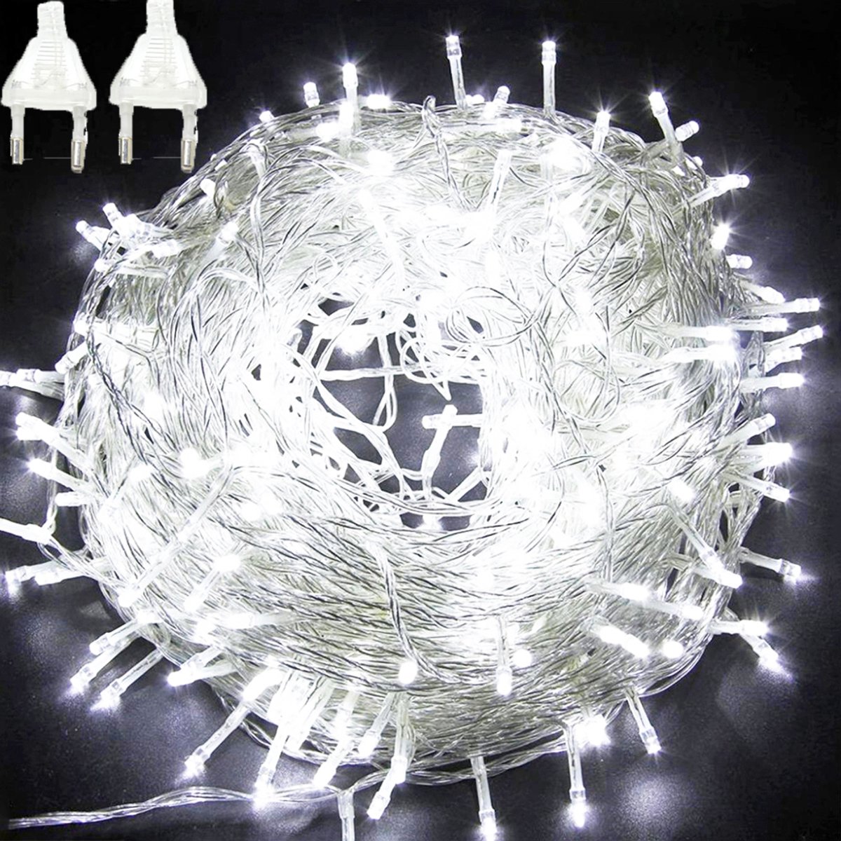 MUPOO Lichtsnoer Buiten en Binnen - IP44 100M 1000LEDs Koel Wit -Fairy Light-8 Modes -fairy light- Kerstverlichting-Voor Buiten-Tuin-Schutting